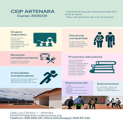MATRICULA CEIP ARTENARA CURSO 2020/2021