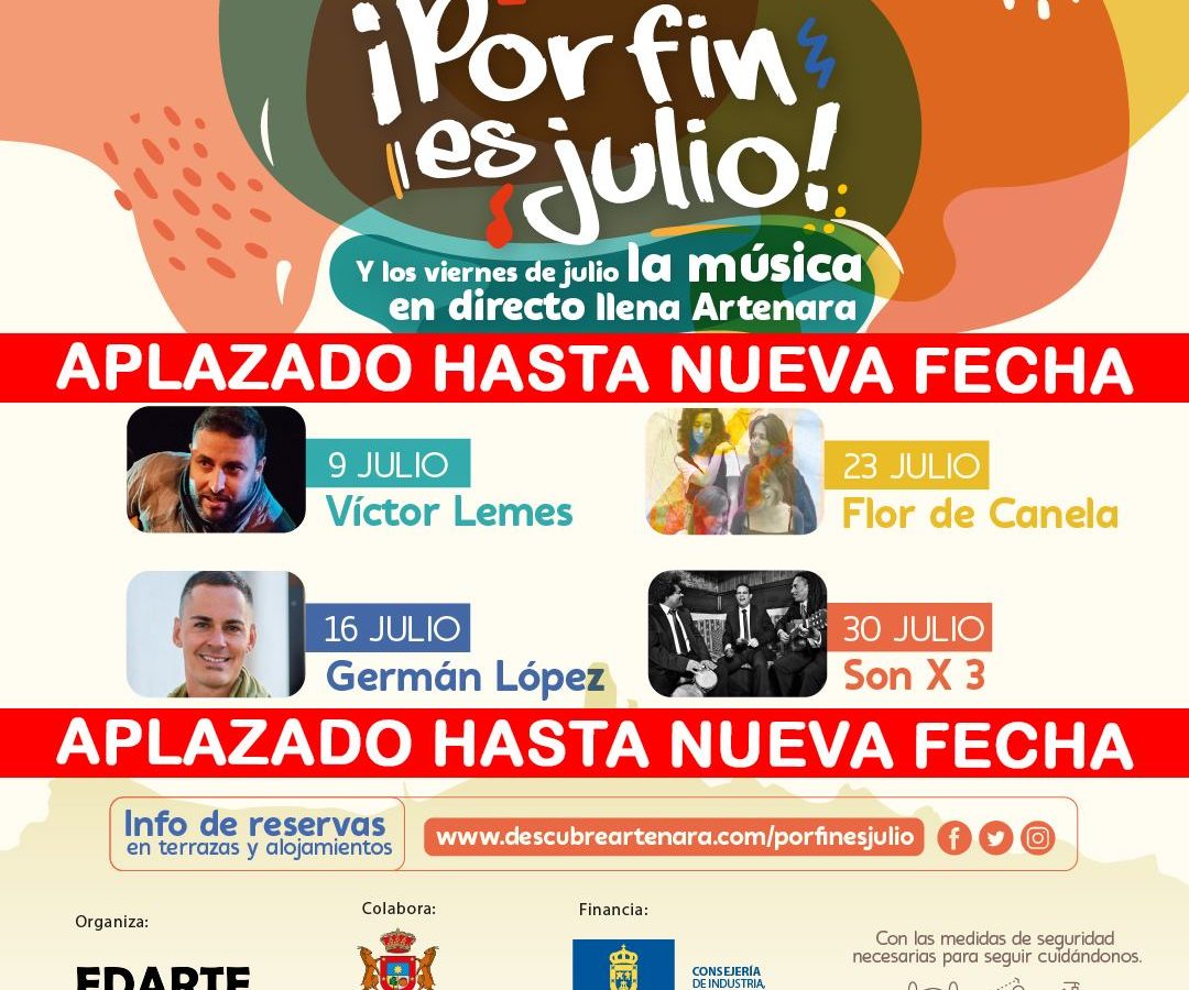 Aplazados todos los conciertos de ¡Por Fin Es Julio!