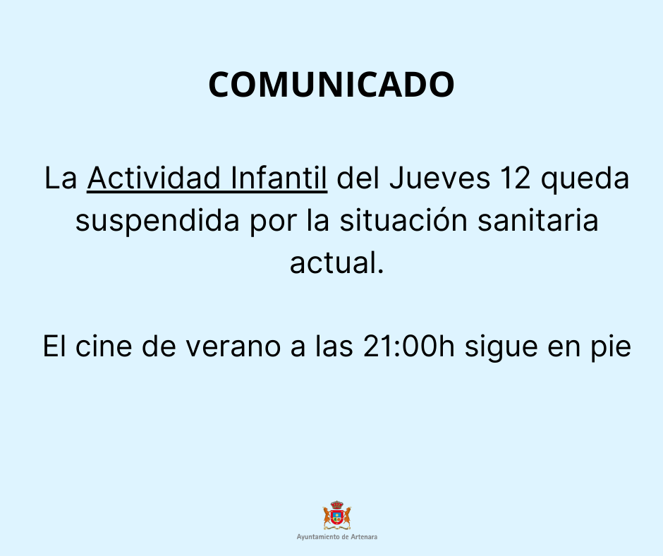 Suspendida actividad infantil