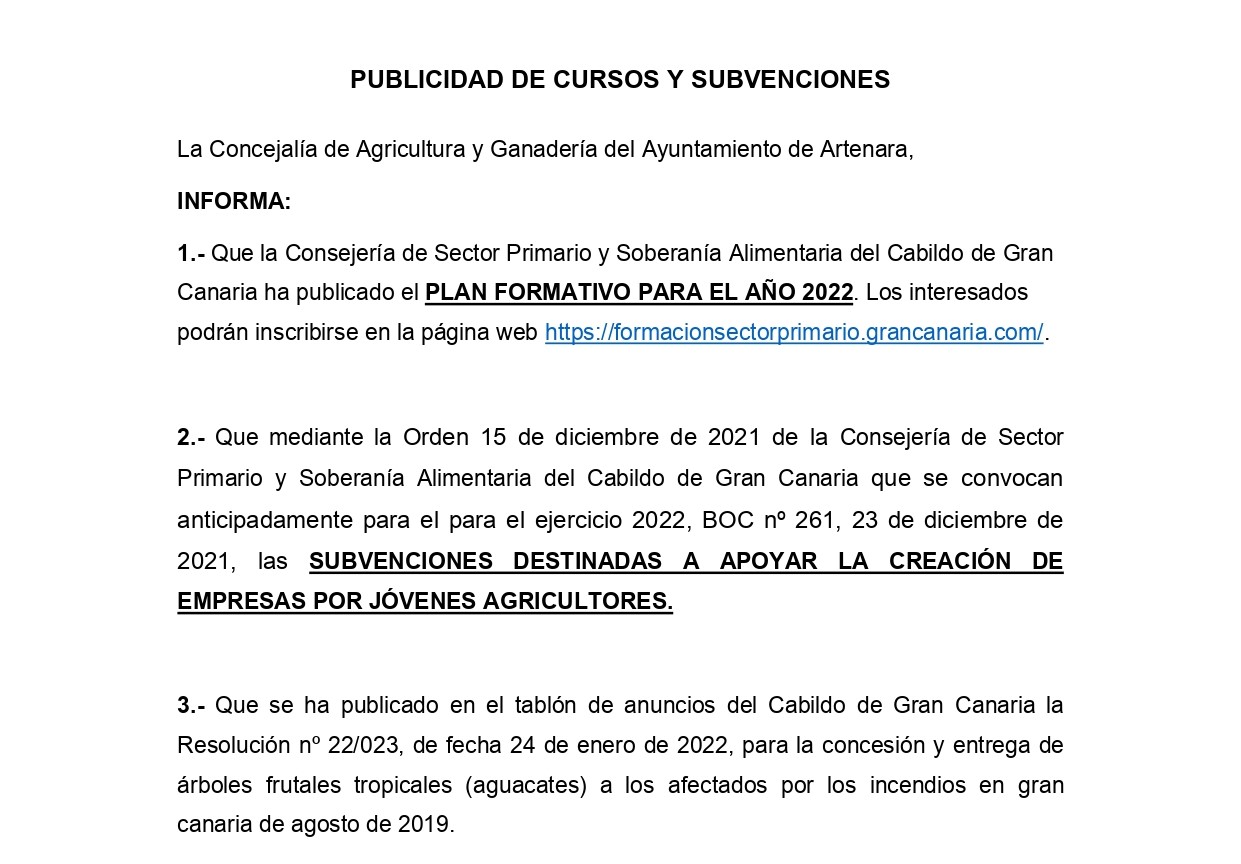 INFORMACIÓN AGRICULTURA Y GANADERÍA