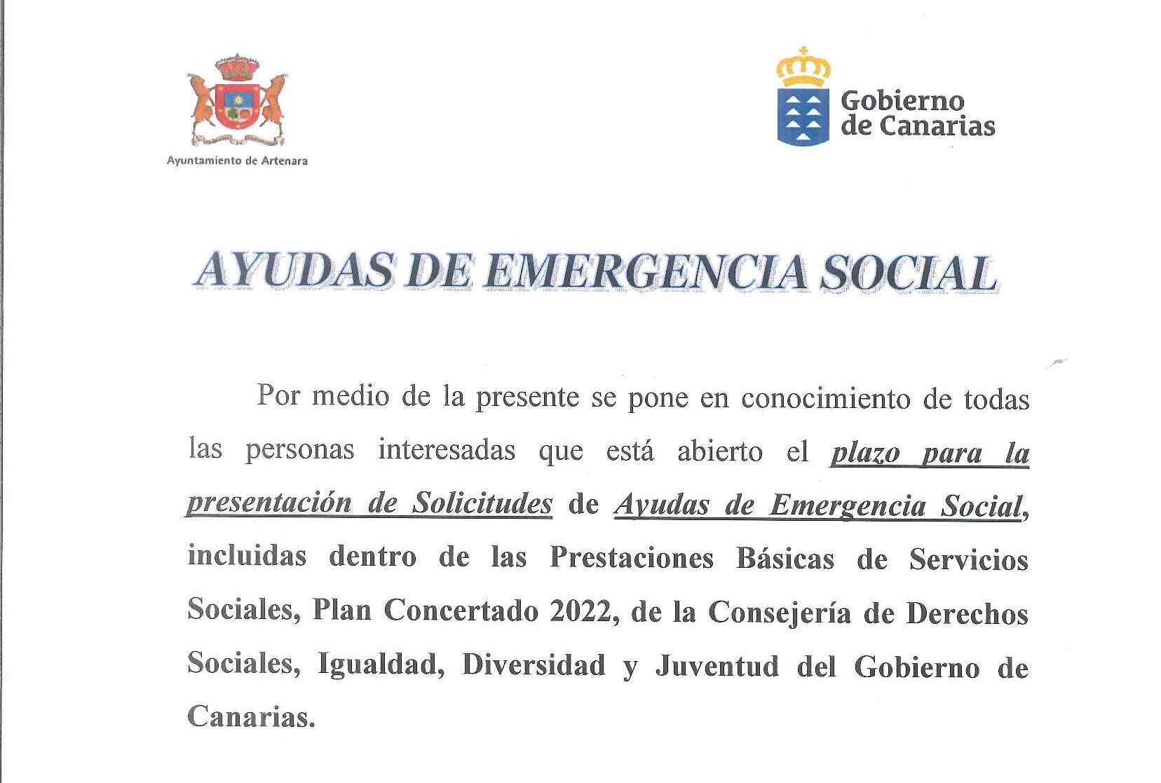 AYUDAS DE EMERGENCIA SOCIAL