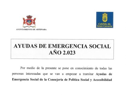 Ayudas de Emergencia Social del Cabildo de Gran Canaria 2023.