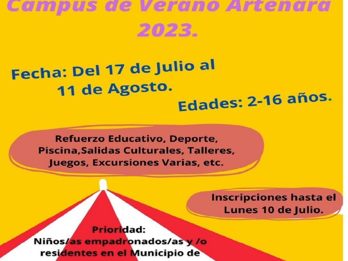 Campus de Verano Artenara 2023. Del 17 de Julio al 11 de Agosto.