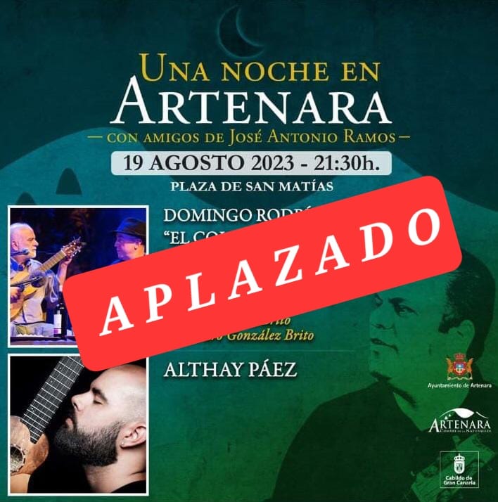 Aplazado Concierto Una Noche en Artenara con amigos de José Antonio Ramos.