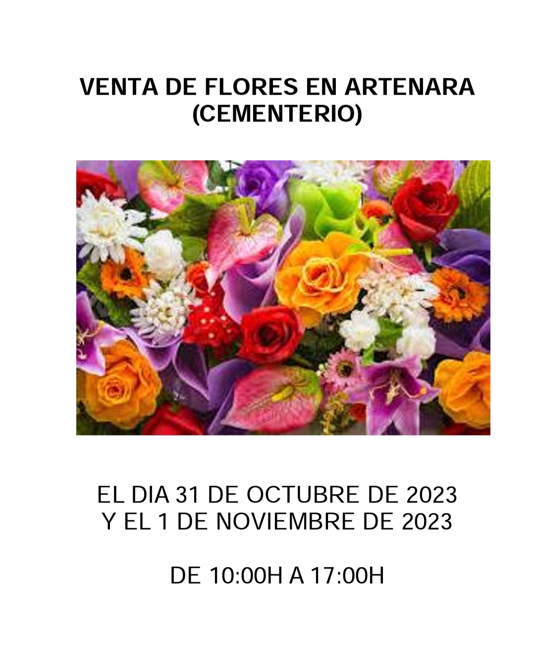 Venta de Flores por el Día de Todos los Santos y Día de los Difuntos.