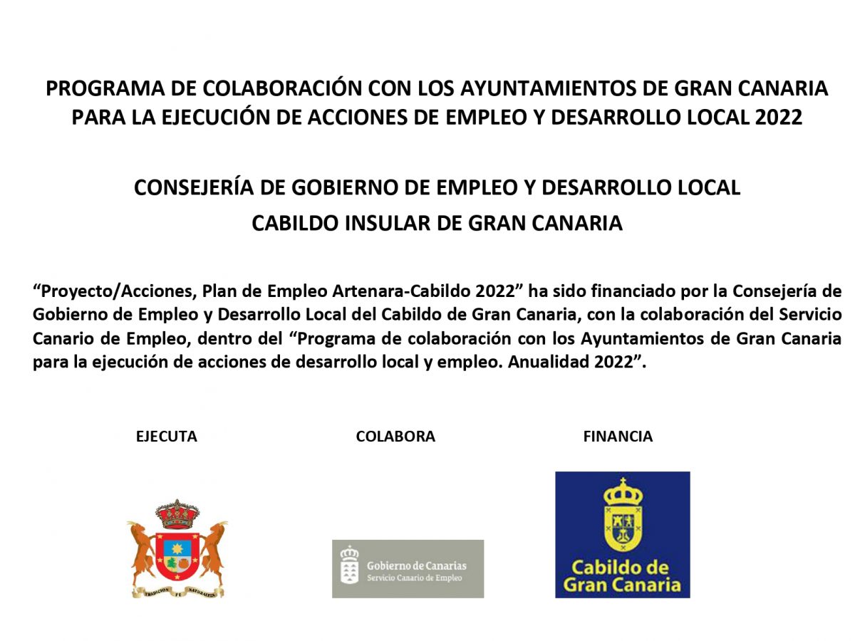 Proyecto/Acciones, Plan de Empleo Artenara-Cabildo 2022