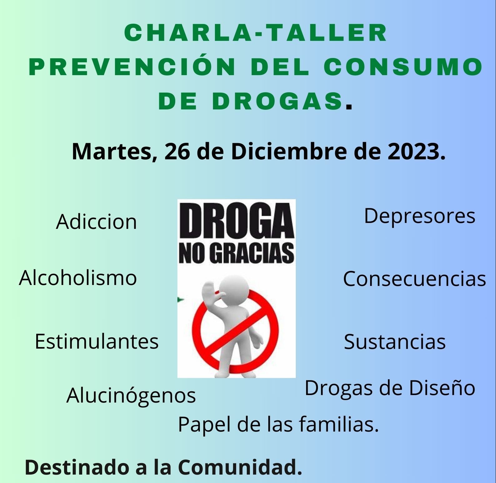 Charla-Taller "Prevención del Consumo de Drogas".