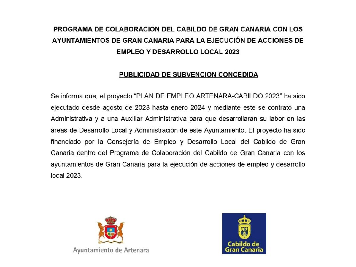 Plan de empleo Artenara-Cabildo