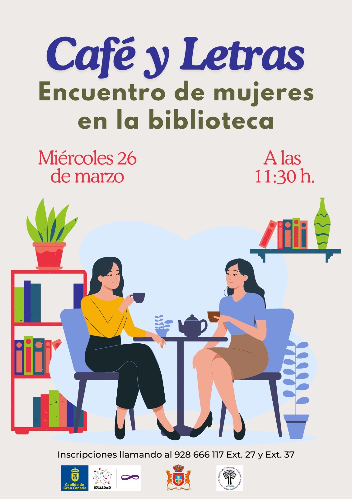 Café y Letras. Encuentro de mujeres en la biblioteca