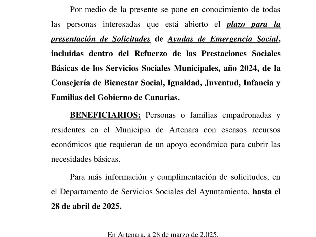 AYUDAS DE EMERGENCIA SOCIAL