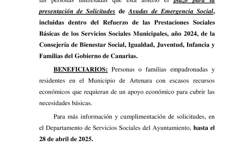 AYUDAS DE EMERGENCIA SOCIAL