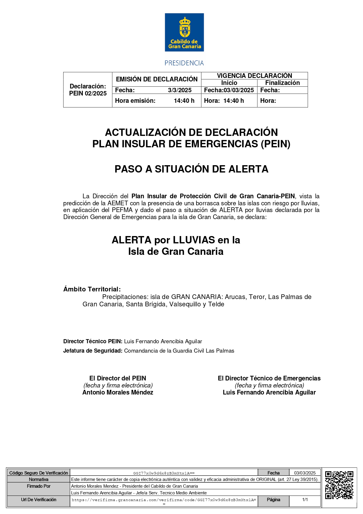 SITUACION DE ALERTA