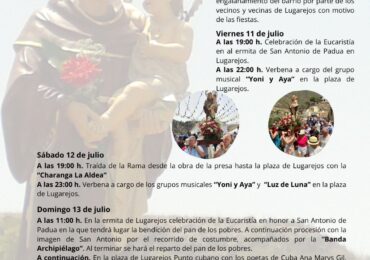 San Antonio de Padua. Lugarejos 2025