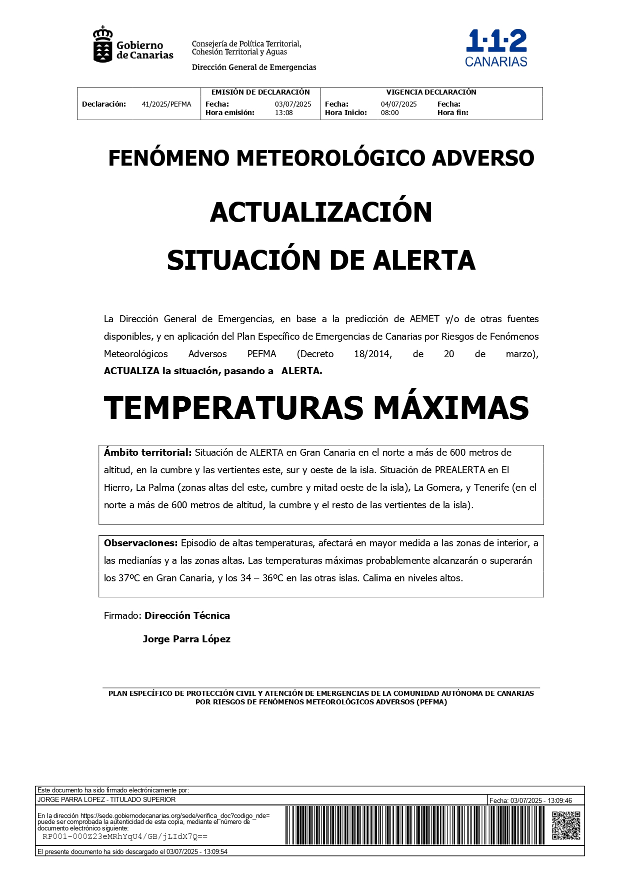 ALERTAS ACTIVAS