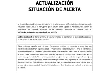 ALERTA por riesgo de incendios forestales