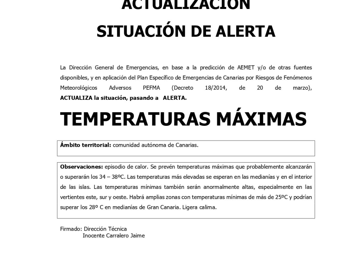 ACTUALIZACIÓN DE ALERTAS