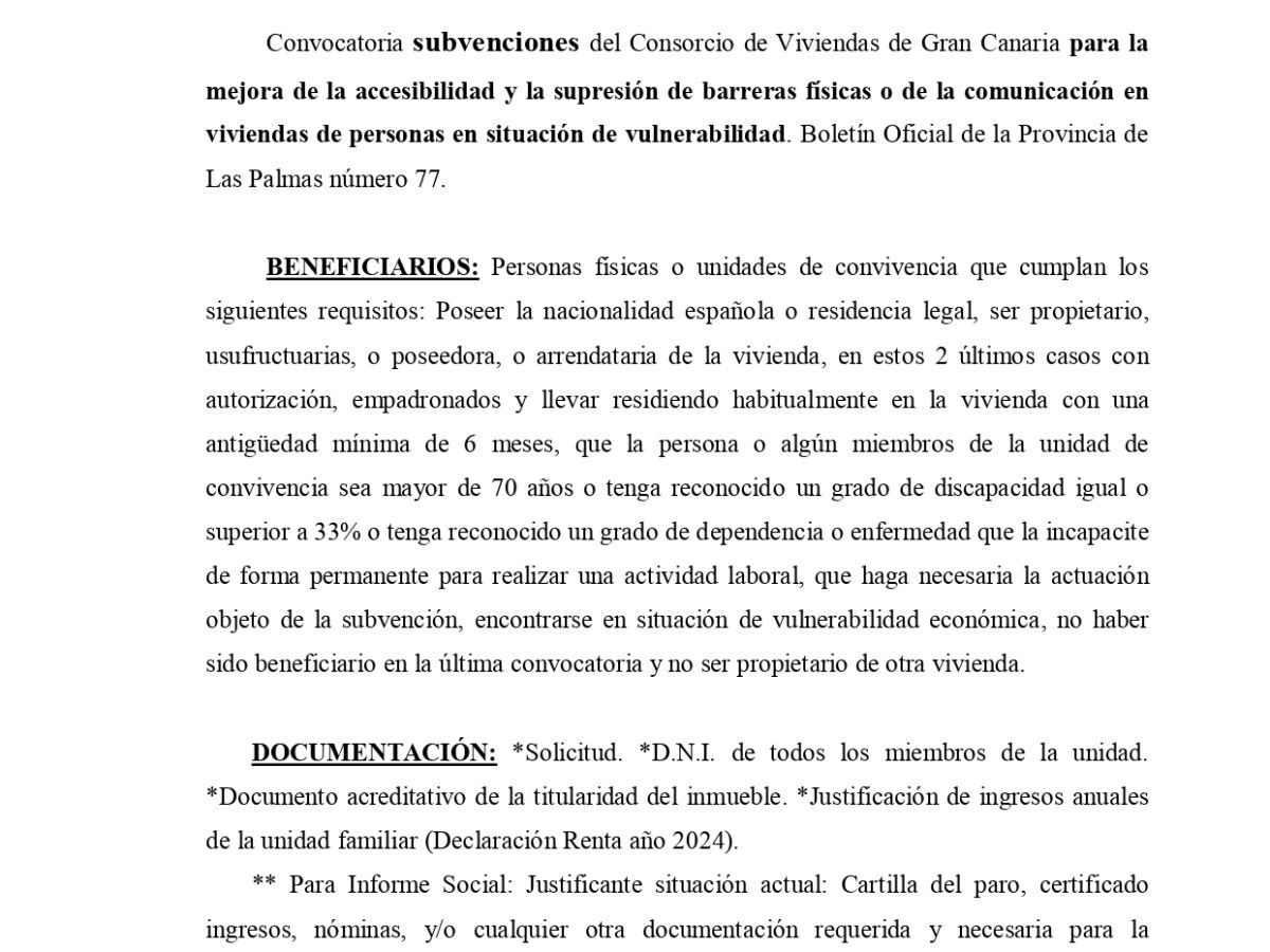 Subvenciones 2025 para viviendas en situación de vulnerabilidad