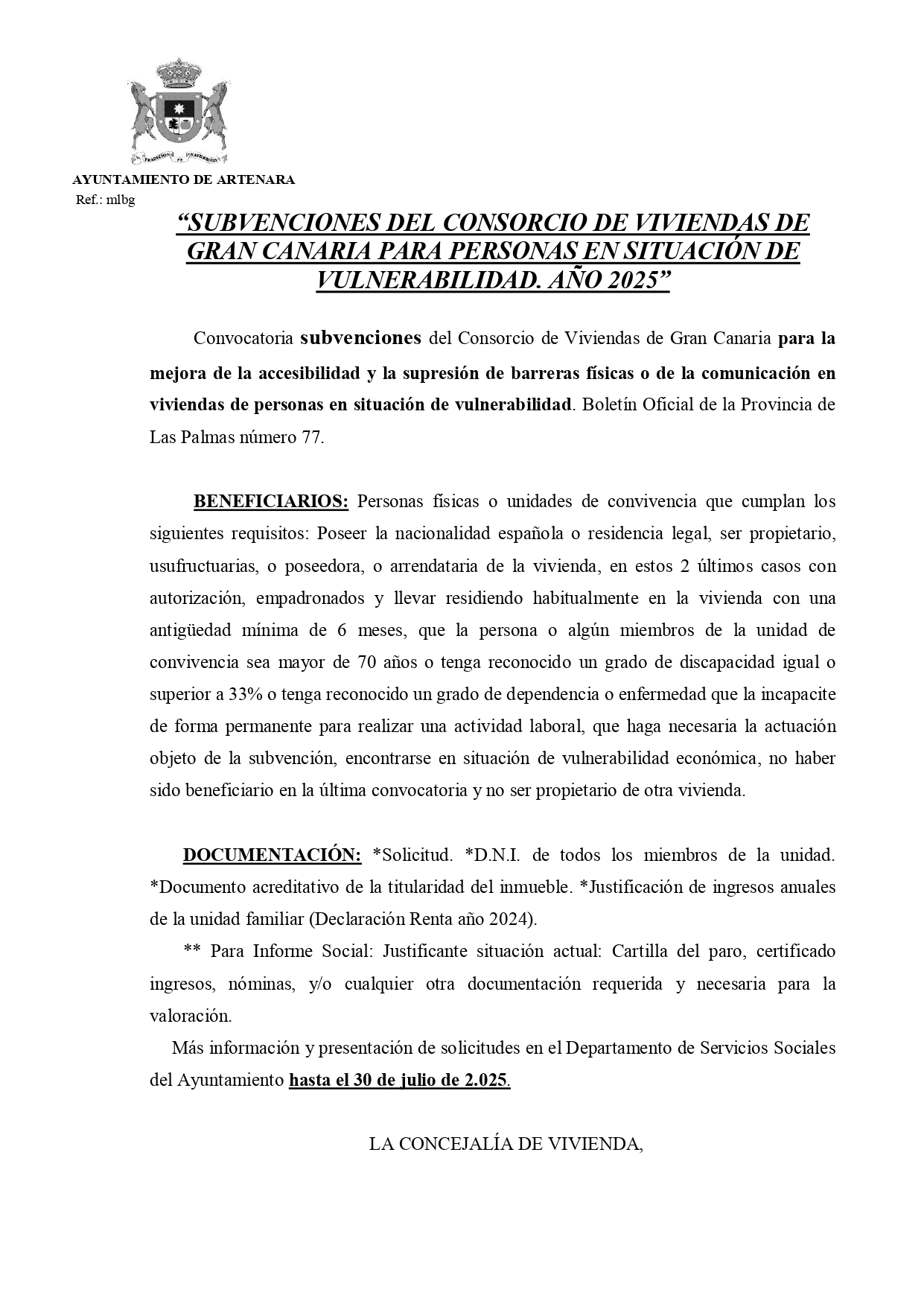Subvenciones 2025 para viviendas en situación de vulnerabilidad