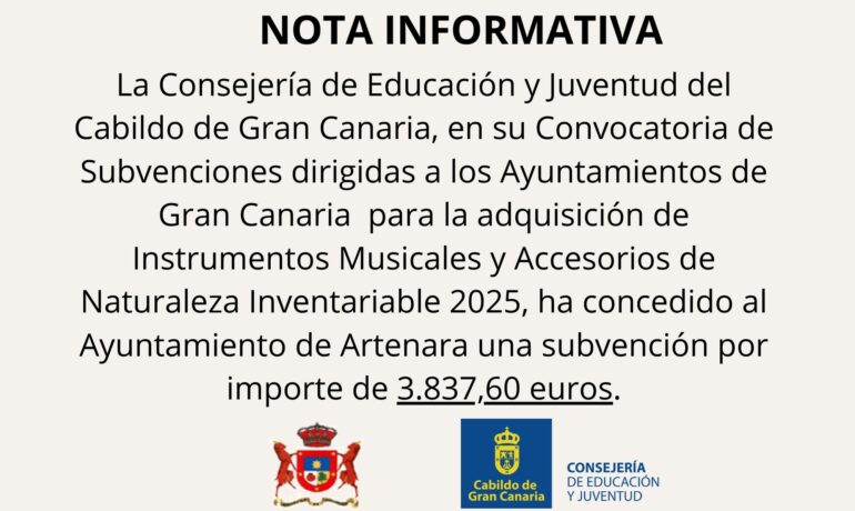 Subvención de Instrumentos musicales