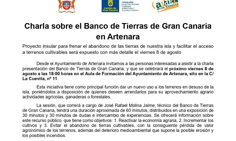 Charla sobre el banco de tierras de Gran Canaria
