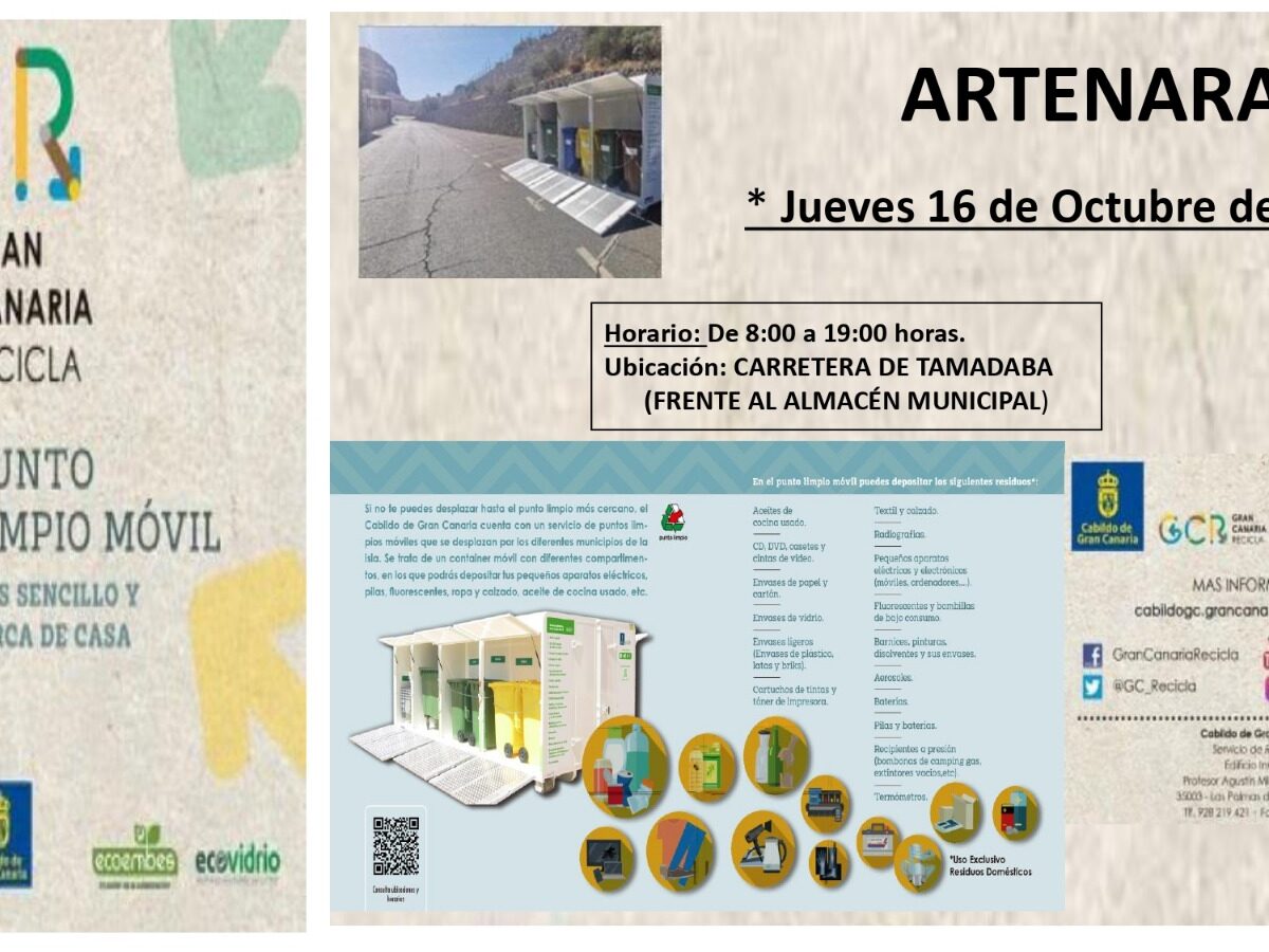Punto Limpio Móvil en Artenara