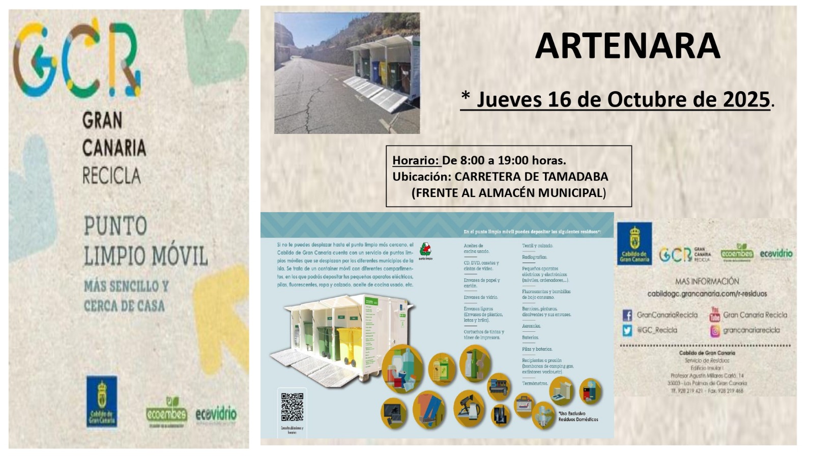 Punto Limpio Móvil en Artenara