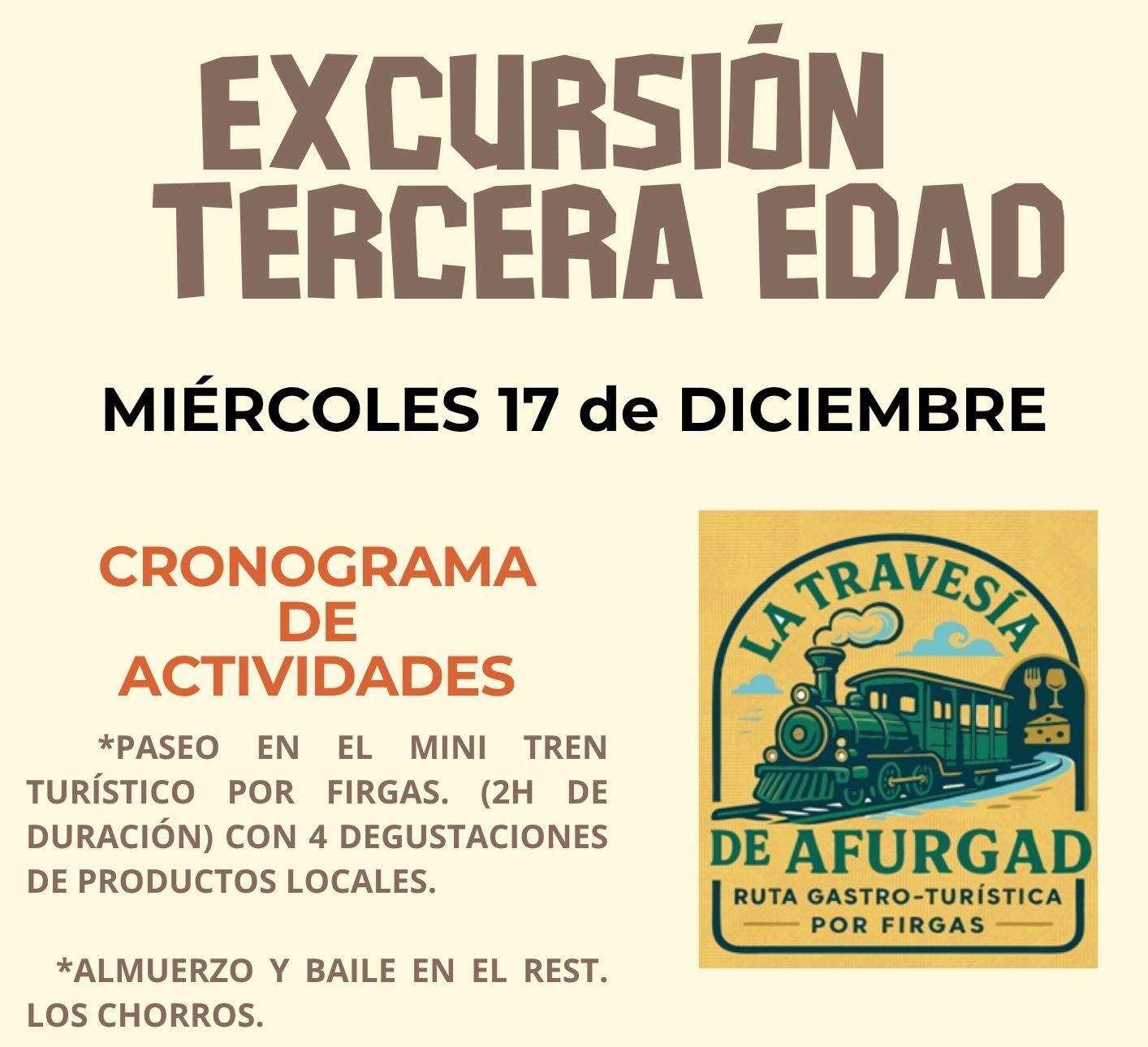 EXCURSIÓN TERCERA EDAD.