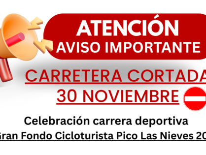 Carretera cortada al tráfico por carrera deportiva 30 de Noviembre