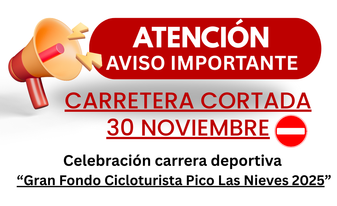 Carretera cortada al tráfico por carrera deportiva 30 de Noviembre