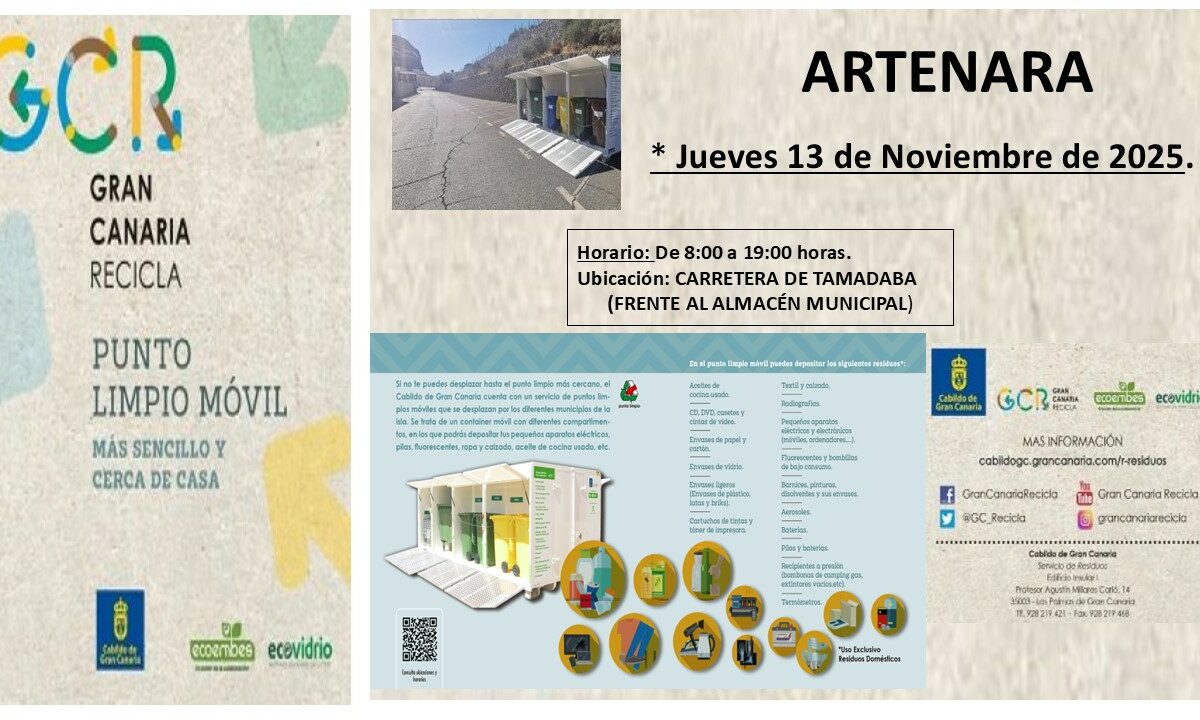 ♻️ Punto Limpio Móvil en Artenara ♻️