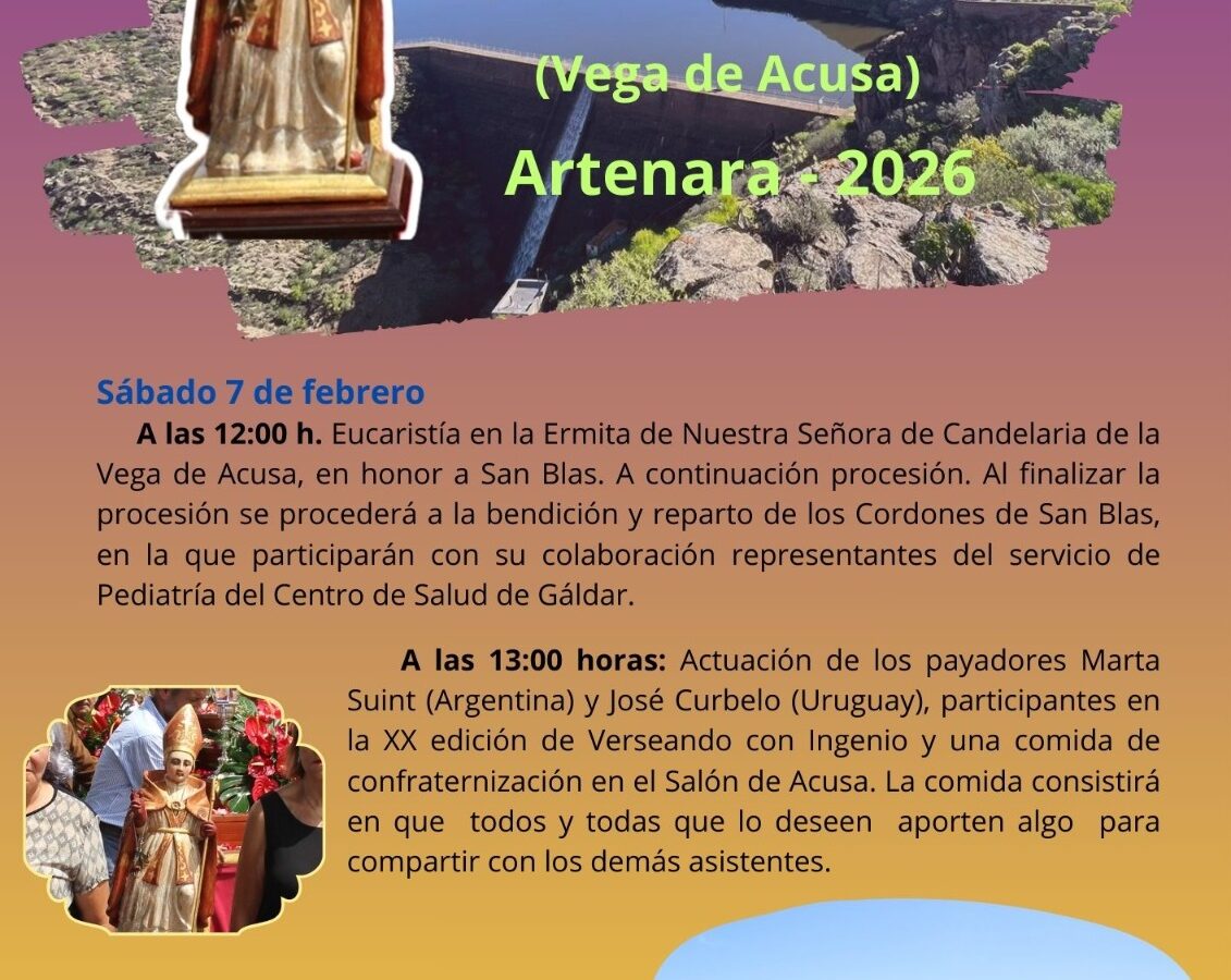 Fiesta en Honor a San Blas, Acusa - Artenara 2026