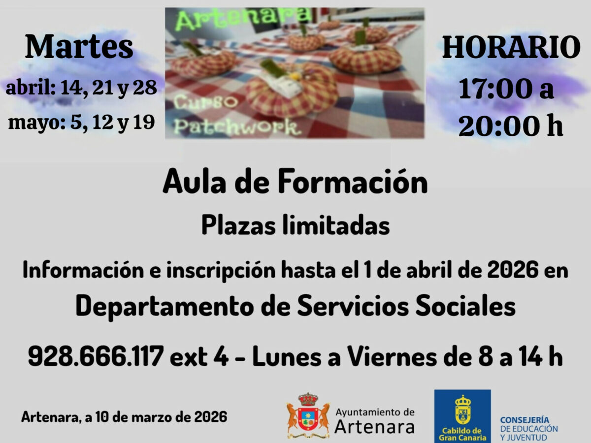 🧵 ¡Nuevo Taller de Patchwork en Artenara!