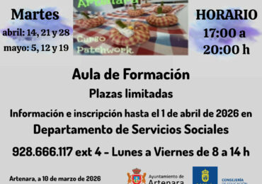 🧵 ¡Nuevo Taller de Patchwork en Artenara!