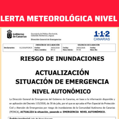 ACTIVADO NIVEL 2 DE EMERGENCIA METEOROLÓGICA