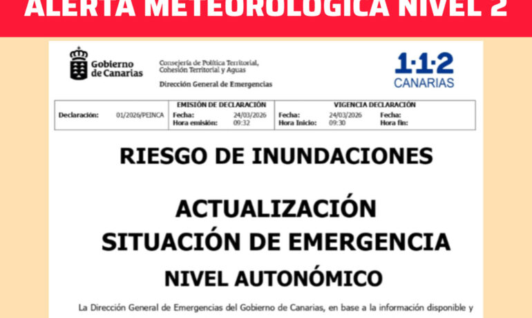 ACTIVADO NIVEL 2 DE EMERGENCIA METEOROLÓGICA