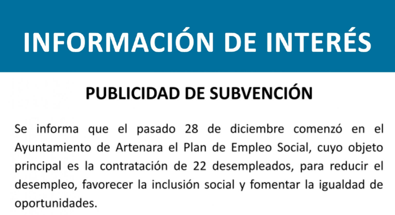 PUBLICIDAD DE SUBVENCIÓN