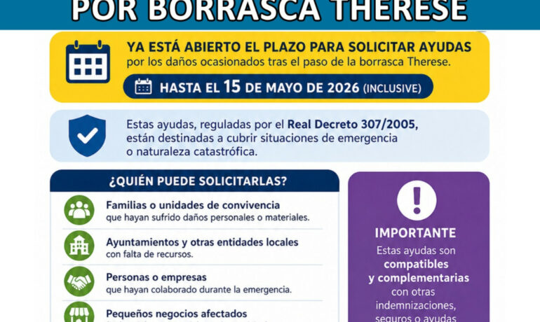 AYUDAS POR DESPERFECTOS OCASIONADOS POR LA BORRASCA THERESE