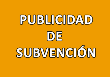 PUBLICIDAD DE SUBVENCIÓN