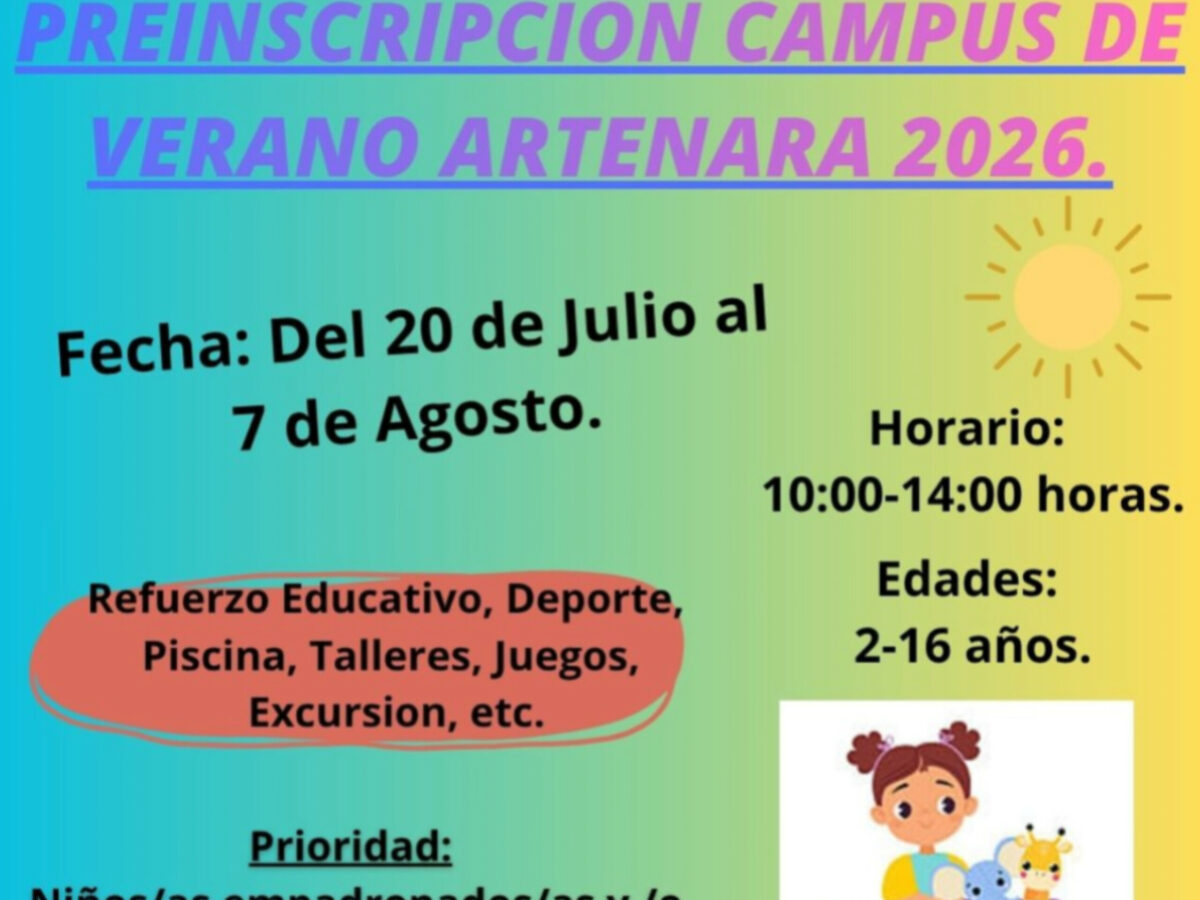 <div>¡Abierta la preinscripción para el Campus de Verano Artenara 2026! </div>