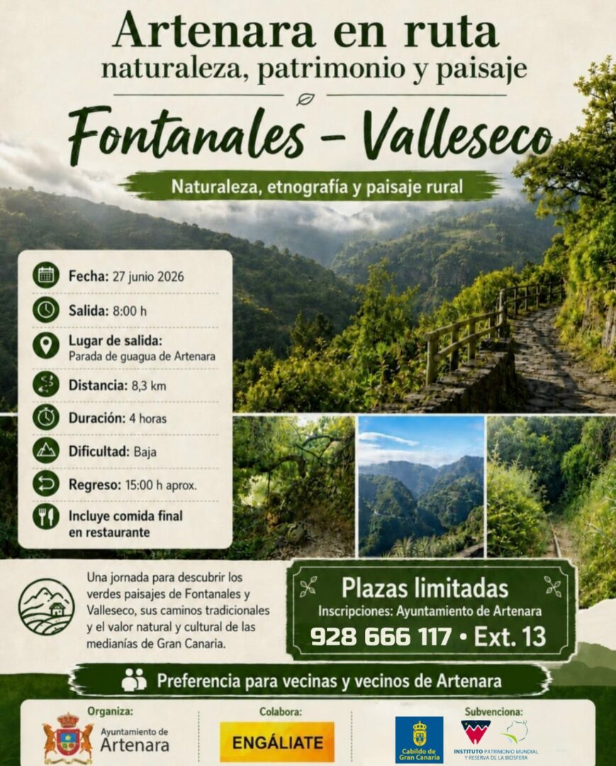 ARTENARA EN RUTA: NATURALEZA, PATRIMONIO Y PAISAJE