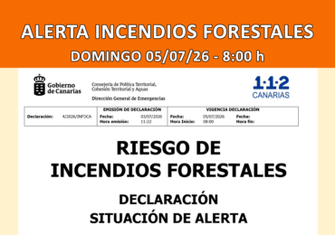 SITUACIÓN DE ALERTA POR RIESGO DE INCENDIOS FORESTALES EN GRAN CANARIA