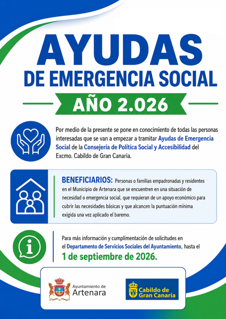 AYUDAS EMERGENCIA SOCIAL 2026 CABILDO DE GRAN CANARIA