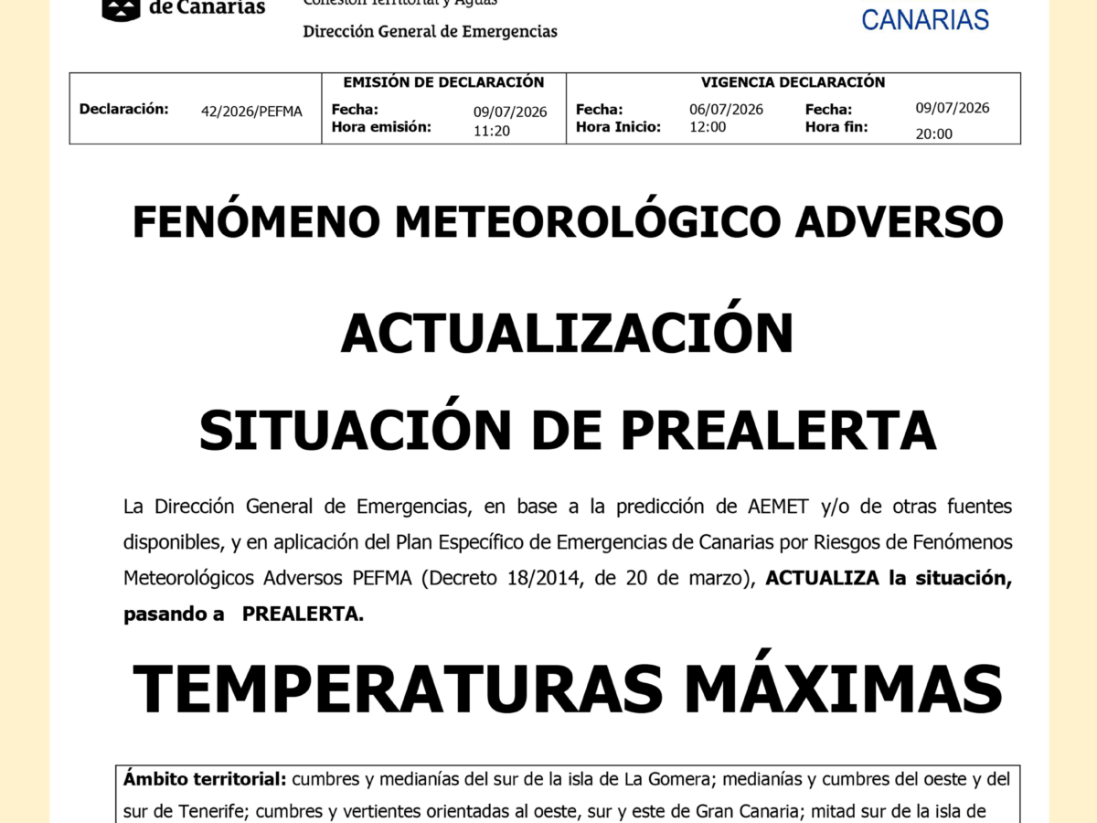 FIN ALERTA RIESGO DE INCENDIOS 09-07-26 / 20:00 H