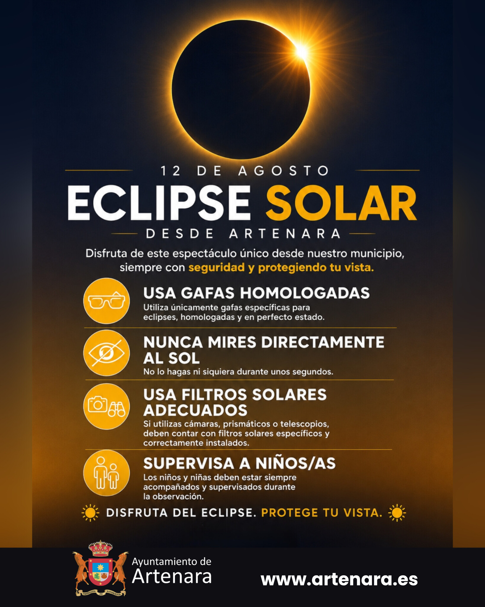 🌑☀️ Disfruta del eclipse solar desde Artenara